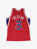 Camiseta Allen Iverson Red Philadelphia 76ers 1996/97 Hardwood Classics Swingman Player Jersey
