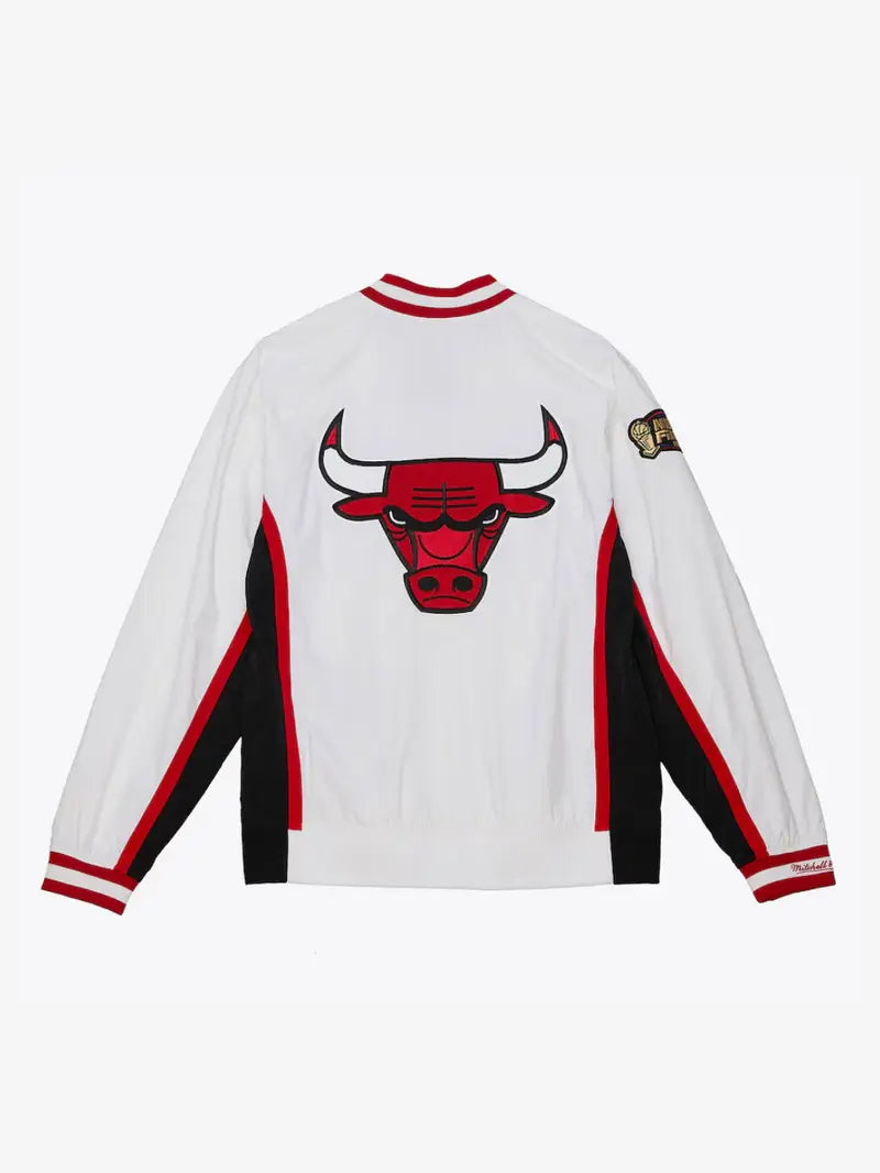 Men's White Chicago Bulls 1998/99 Authentic Full-Snap Warm-Up Jacket