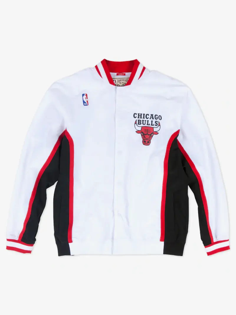 Warm Up White Chicago Bulls 1992/93 Authentic Full-Snap Warmup Jacket