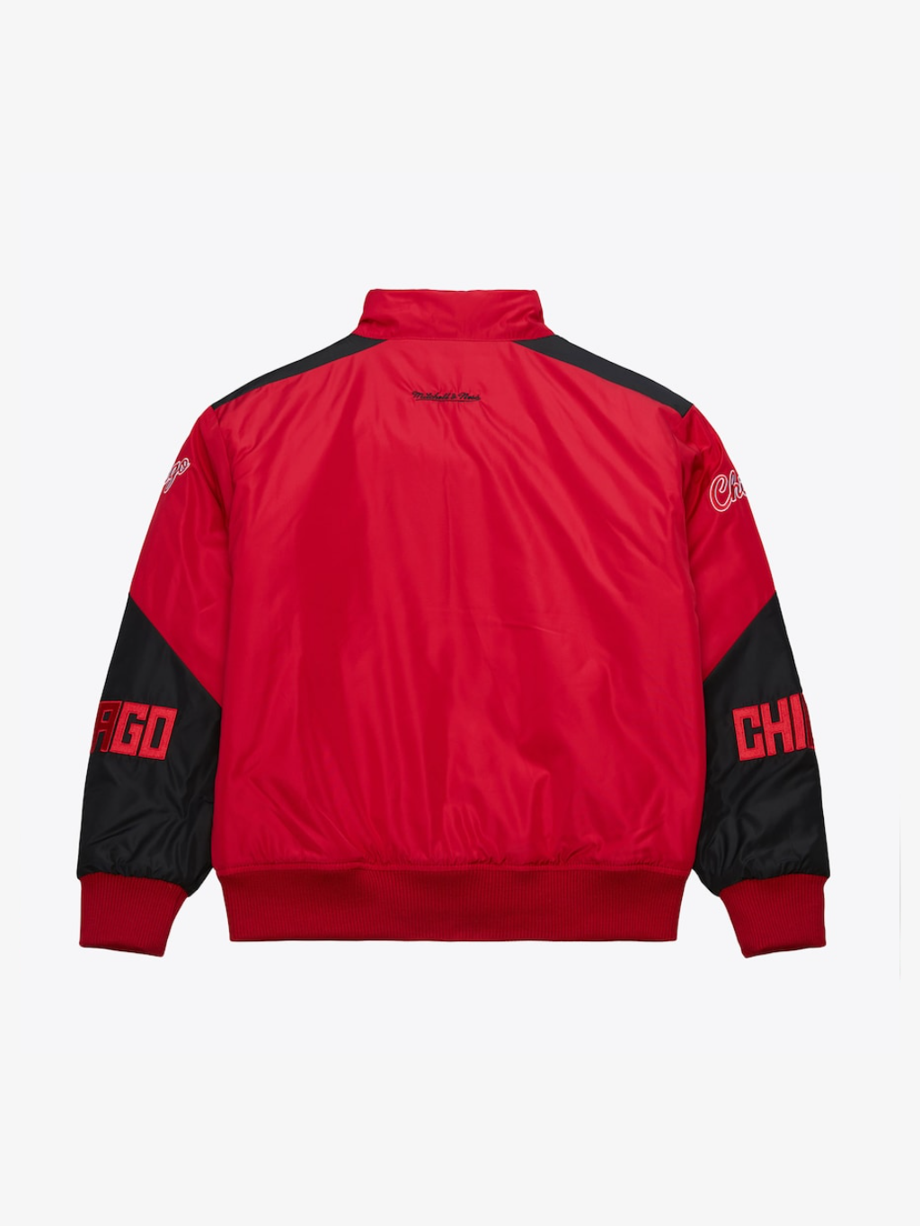 Unisex Black Chicago Bulls Speedway Nylon Varsity Full-Zip Jacket