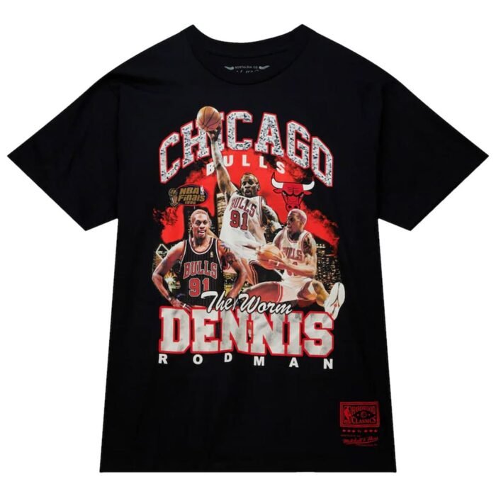 Camiseta Dennis Rodman Chicago Bulls Mitchell & Ness Hardwood Classics Bling Concert Player