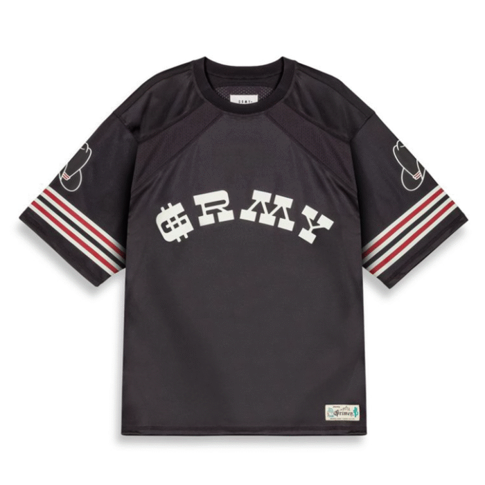 Lone Hand Mesh Football Jersey Black
