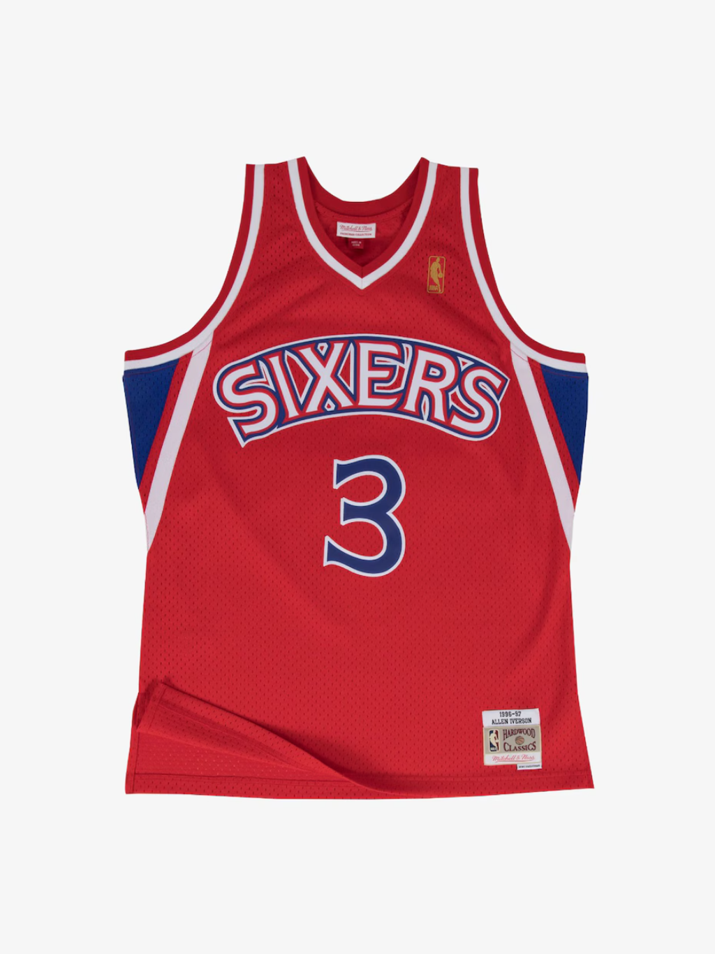 Men's Allen Iverson Red Philadelphia 76ers 1996/97 Hardwood Classics Swingman Player Jersey