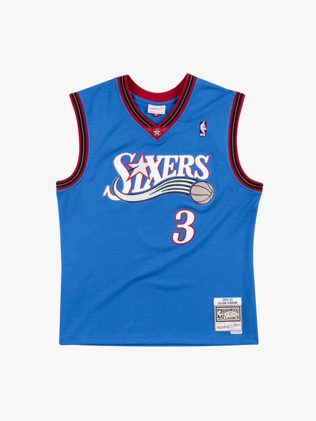 Men's Allen Iverson Royal Philadelphia 76ers 1999/00 Hardwood Classics Swingman Player Jersey