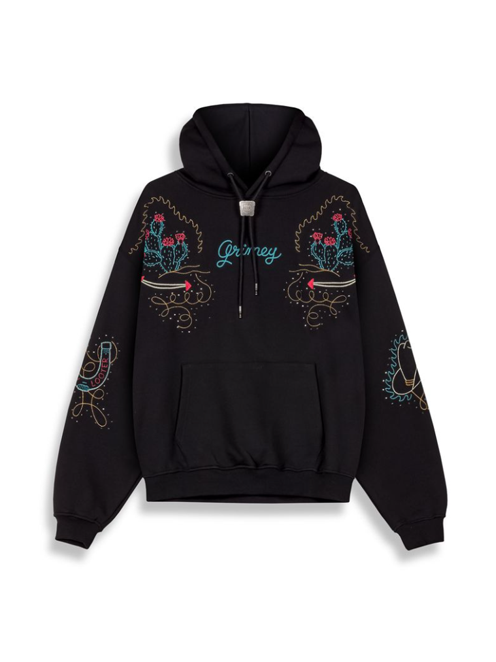 Lone Hand Boxy Hoodie Black